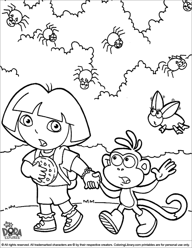 Dora the Explorer coloring page for children