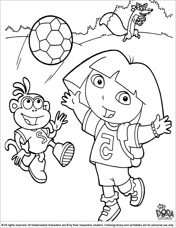 Dora the Explorer coloring for kids free