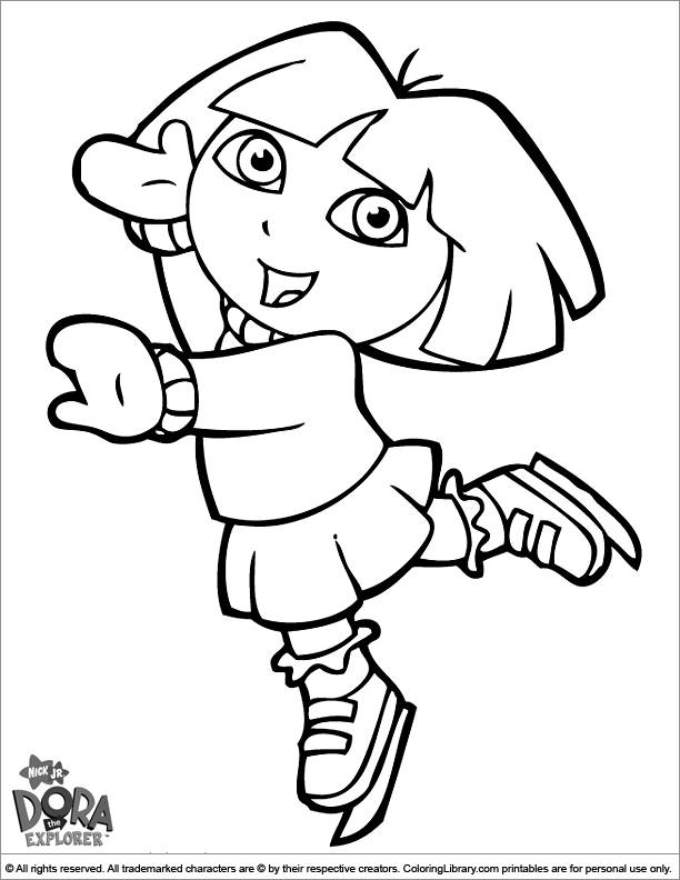 Dora the Explorer coloring page to color for free