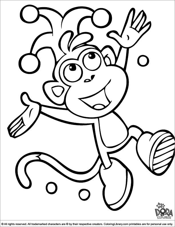 Dora the Explorer free coloring book page