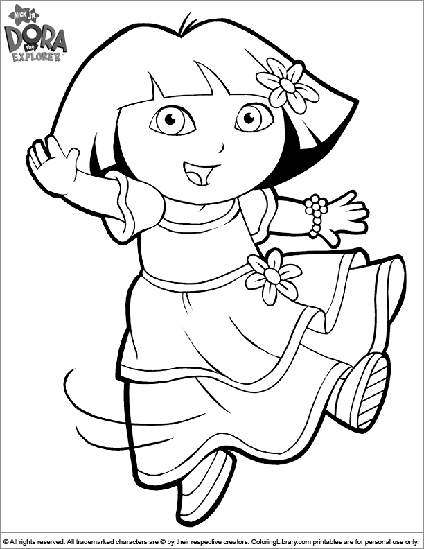 Dora The Explorer Colouring Page Coloring Library