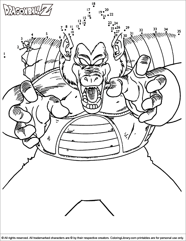 Dragon Ball Z printable coloring page - Coloring Library