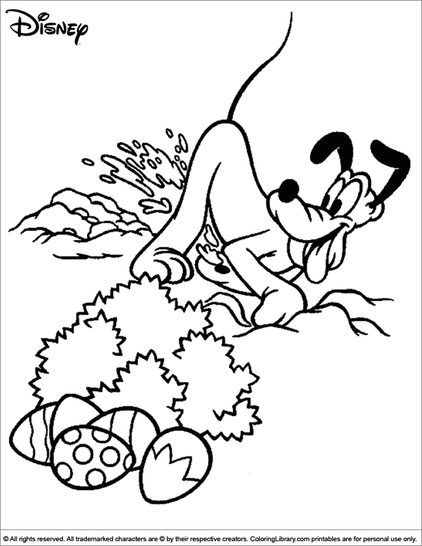 Easter Disney coloring picture for kids