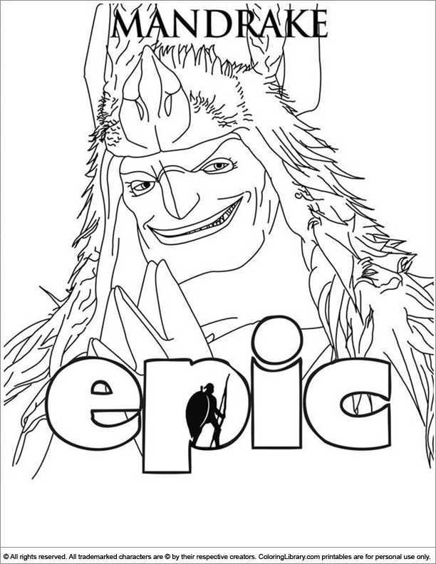 Epic free coloring book page