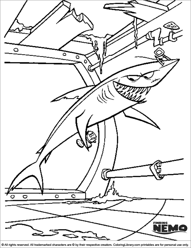 Finding Nemo free printable coloring page