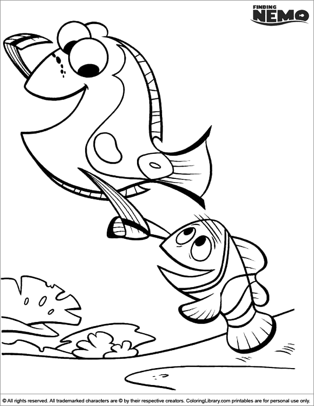 Finding Nemo coloring for kids free
