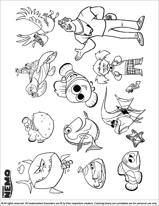 Finding Nemo free coloring printable