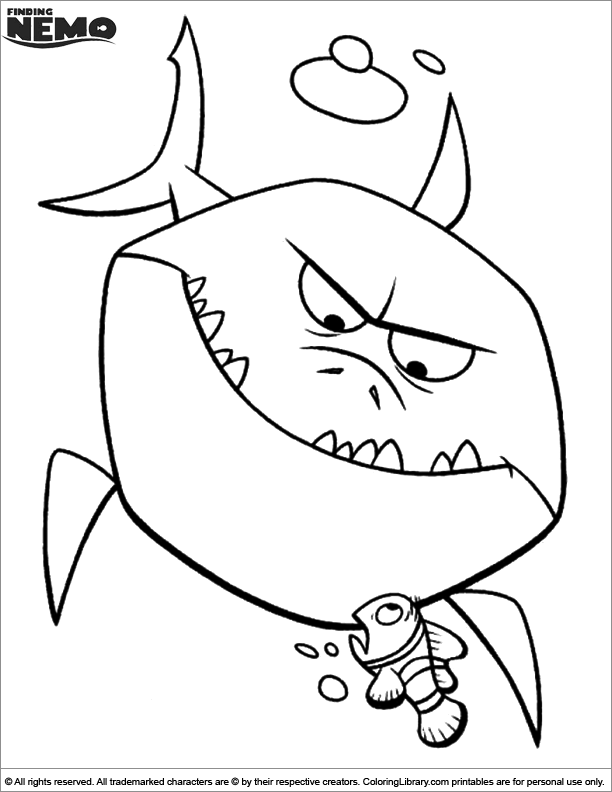 Finding Nemo coloring book page for kids
