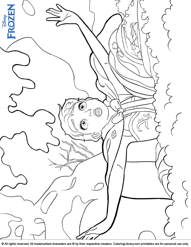 Frozen coloring book page