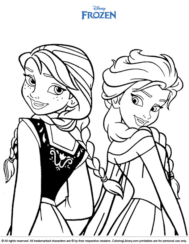 Frozen coloring page for kids to print