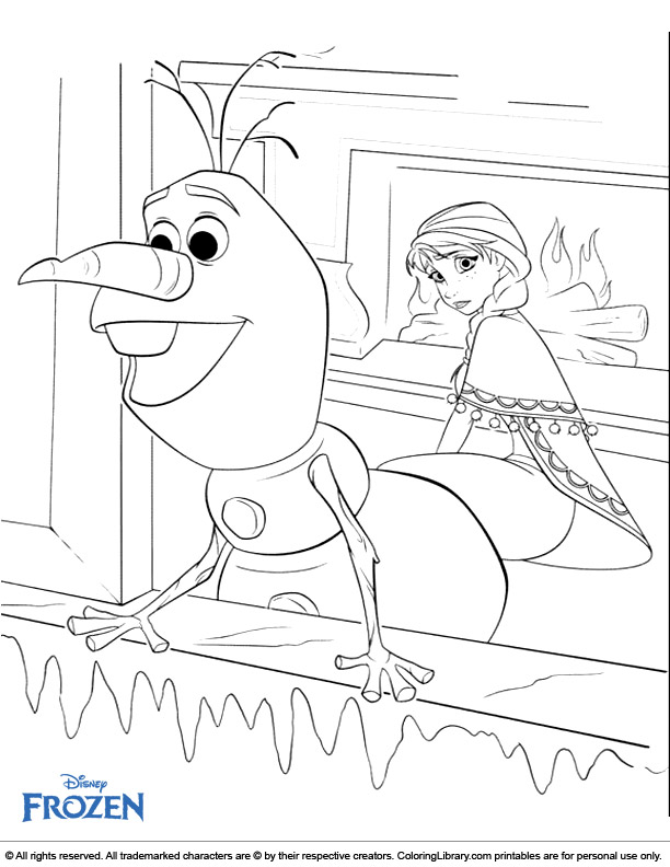 Frozen coloring page fun