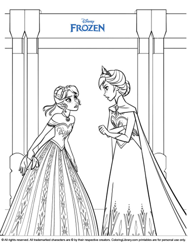 Frozen fun coloring page