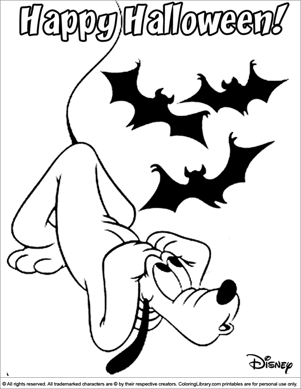 Halloween Disney coloring picture for kids