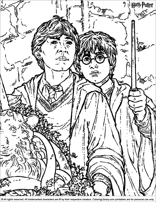 Harry Potter free coloring sheet - Coloring Library
