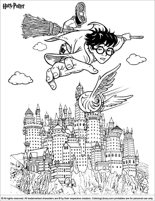 Harry Potter free printable coloring page - Coloring Library