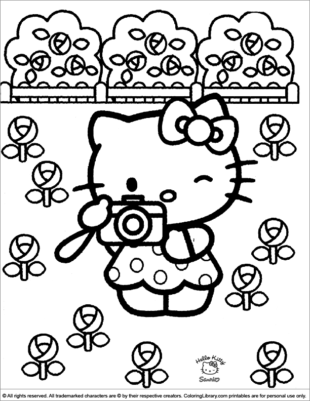 Hello Kitty colouring page