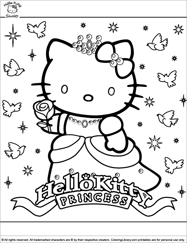 Hello Kitty printable coloring page