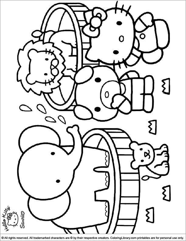 Hello Kitty free printable coloring page
