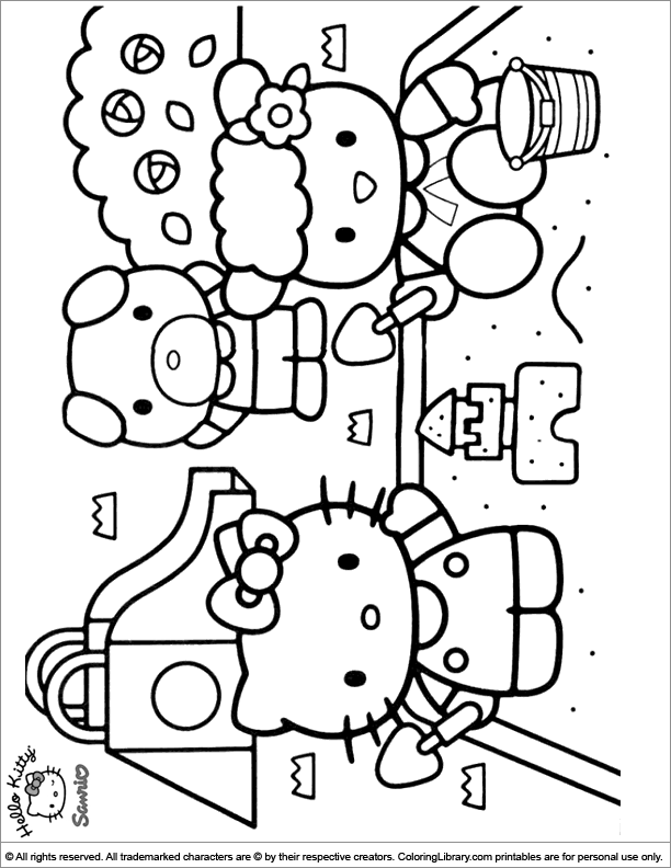 Hello Kitty coloring picture for kids - Coloring Library