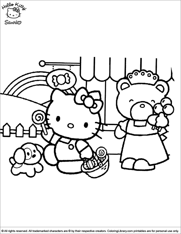 Hello Kitty fun coloring page