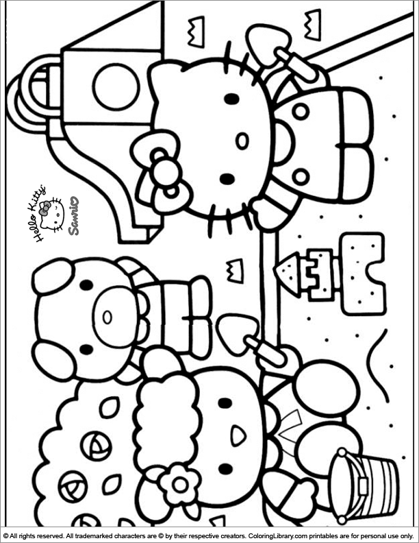 Hello Kitty coloring book page