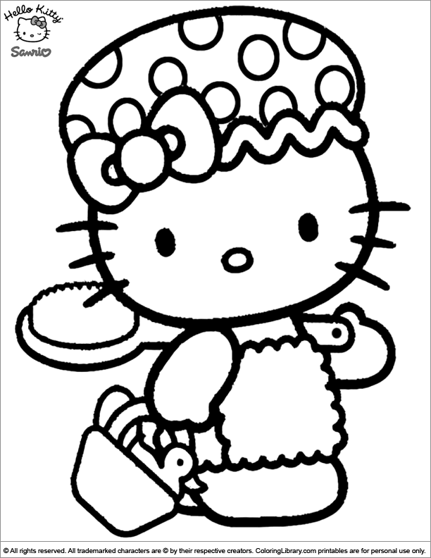 Hello Kitty color book page