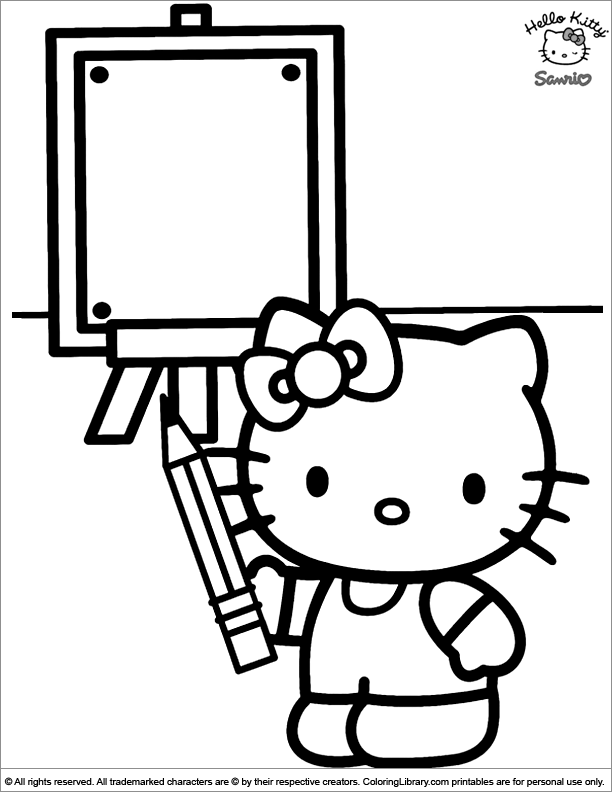 Hello Kitty coloring printable for kids