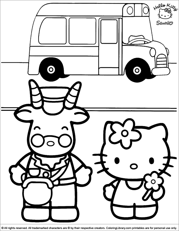 Hello Kitty colouring sheet