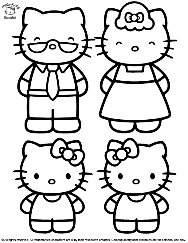 Hello Kitty coloring printable