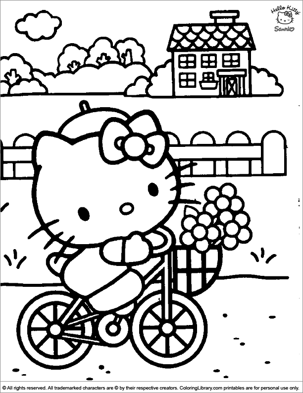 Free Hello Kitty coloring page - Coloring Library