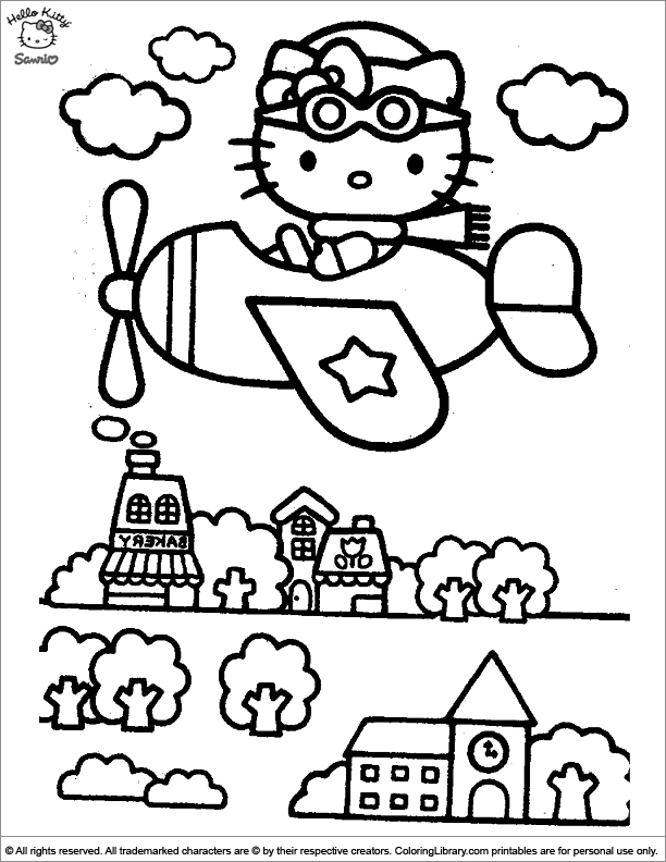 Hello Kitty Free Printable Coloring Page Coloring Library