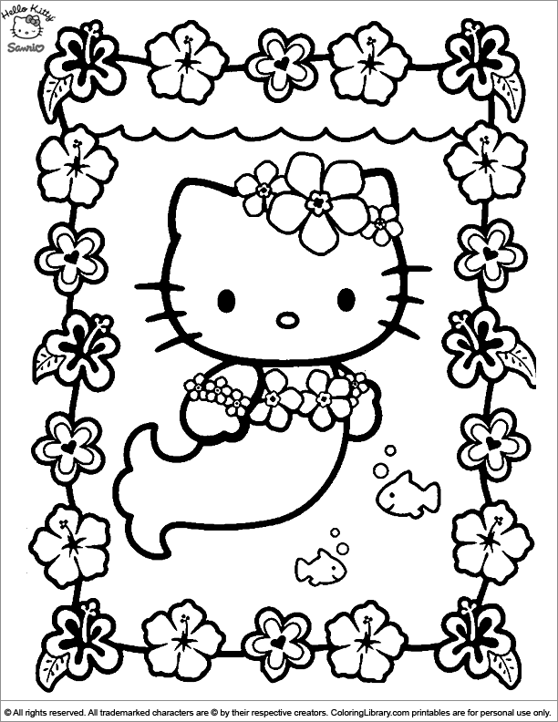 Hello Kitty coloring page to print