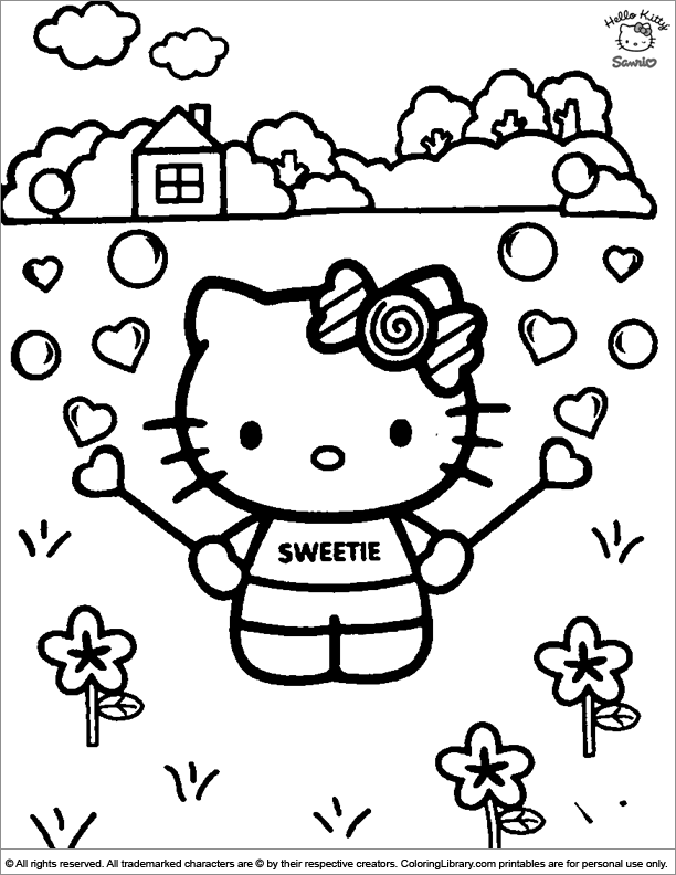 Hello Kitty online coloring page