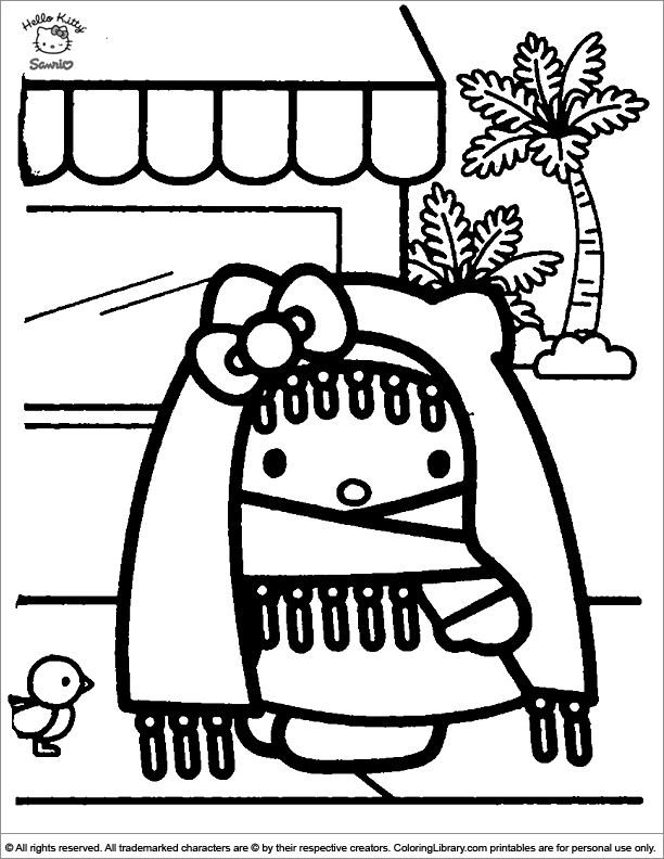 Hello Kitty coloring picture to print