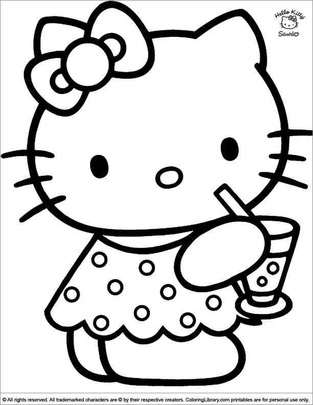 Fun Hello Kitty coloring sheet