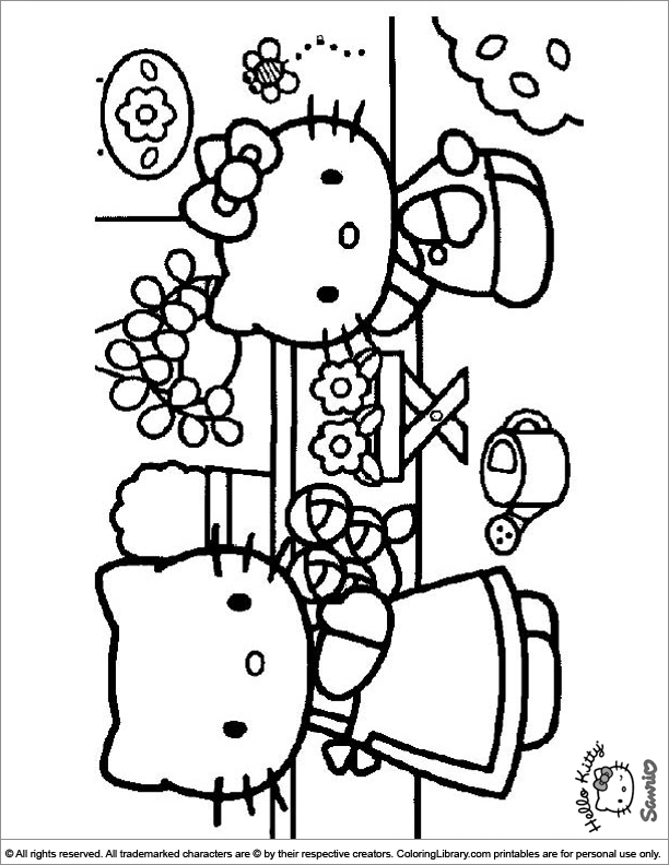 Hello Kitty free online coloring page
