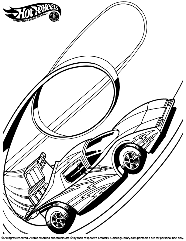 Hotwheels coloring printable for kids - Coloring Library