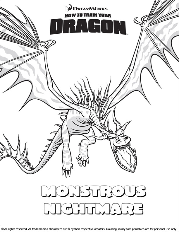 How To Train Your Dragon coloring book printable