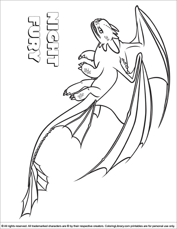 How To Train Your Dragon colouring sheet for kids
