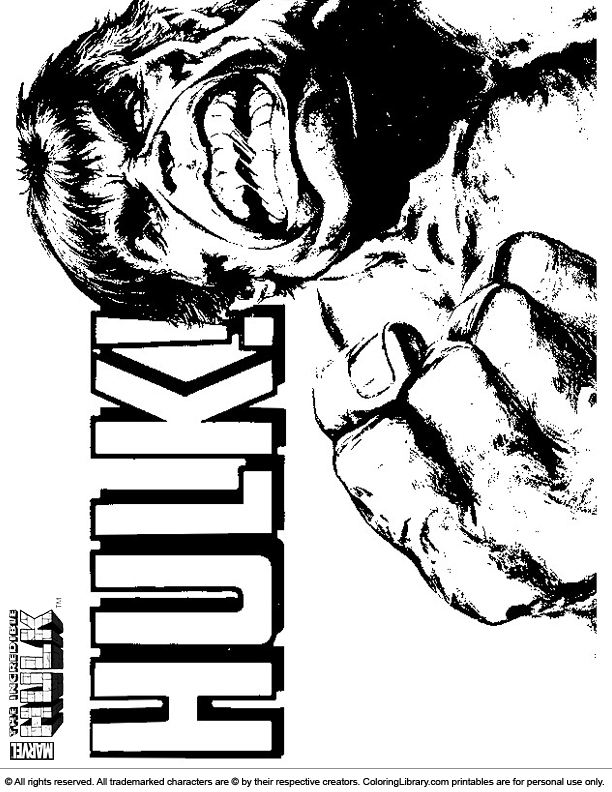 Hulk coloring image