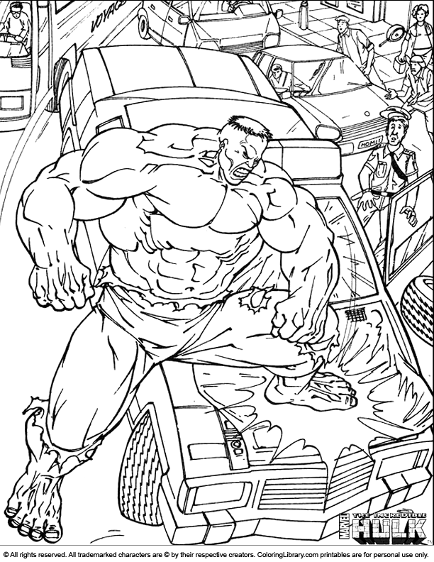 Hulk coloring picture to print