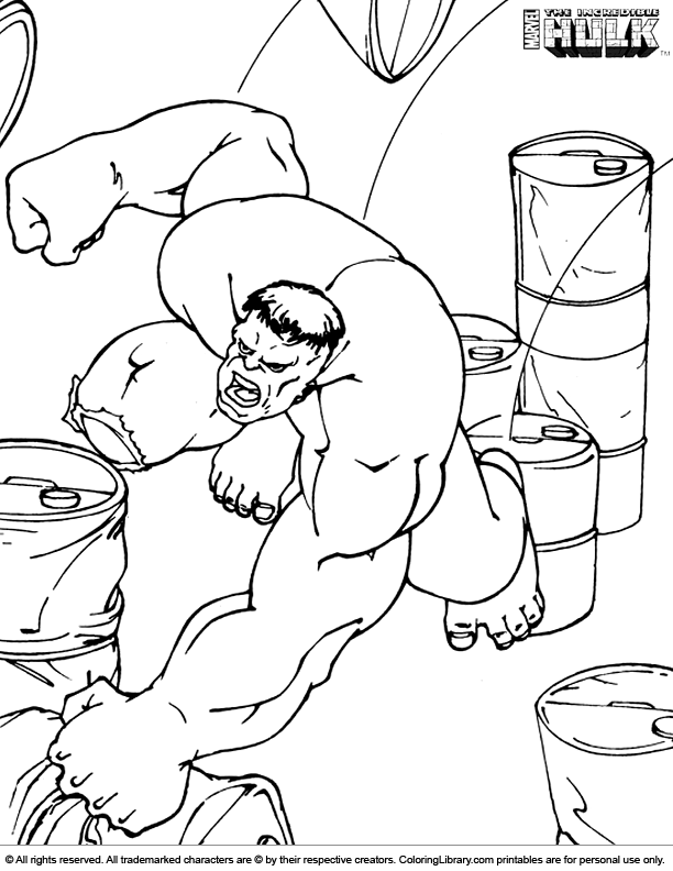 Hulk color book page