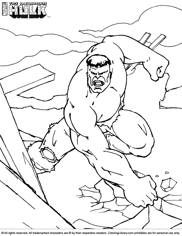 Hulk free coloring sheet