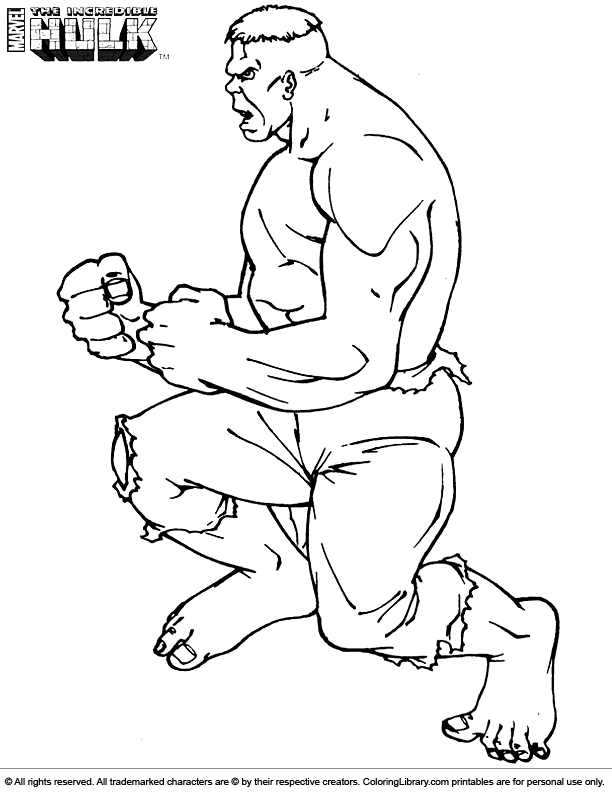 Hulk coloring page online