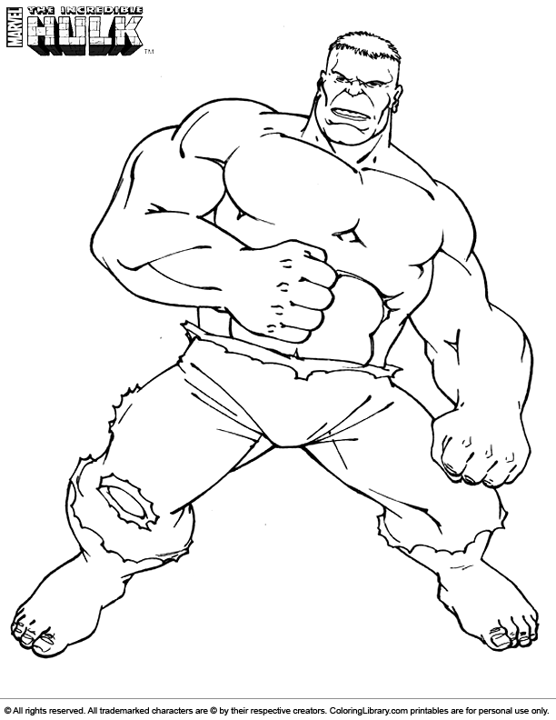 Hulk coloring image