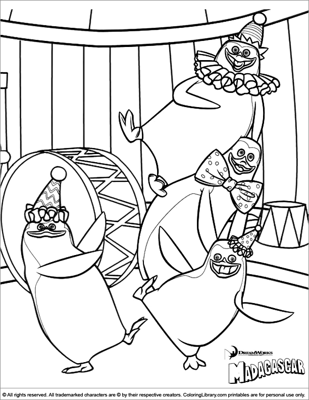free madagascar coloring pages