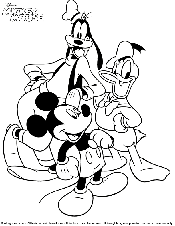 Mickey Mouse Colouring Page Coloring Library