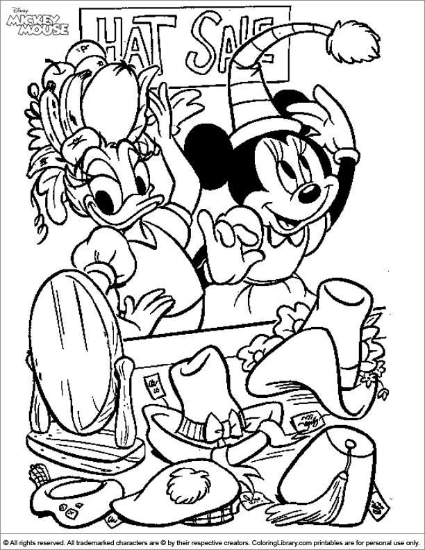 Mickey Mouse free printable coloring page