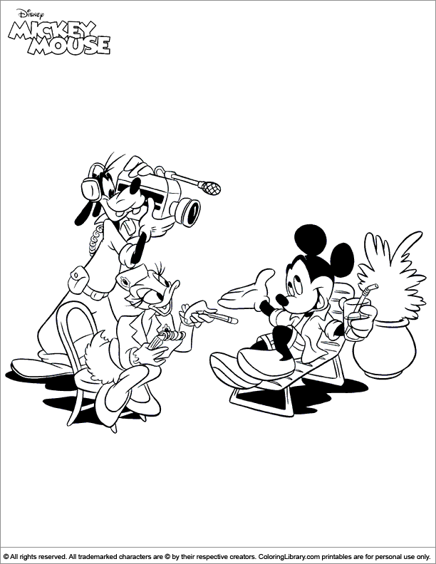 Mickey Mouse coloring picture for kids