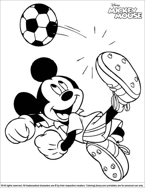 Mickey Mouse coloring sheet to print - Coloring Library